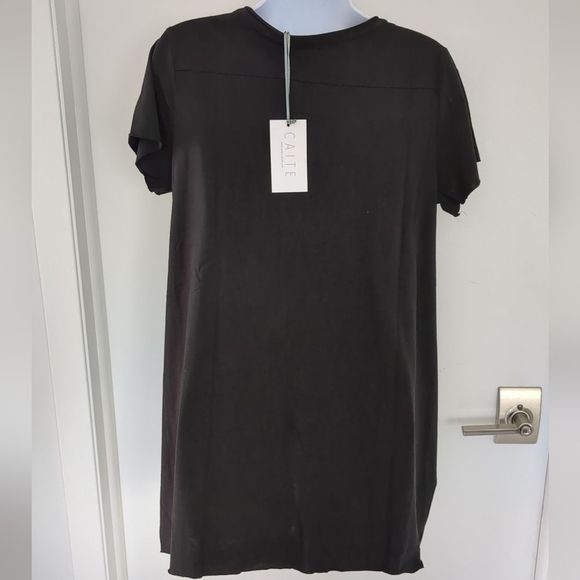 NWT Caite Jovi TEE black colorful floral embroidered boho oversized shirt size S - Picture 6 of 8